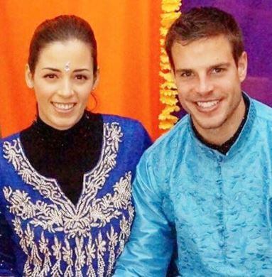 Adriana Guerendiain with her husband Cesar Azpilicueta.